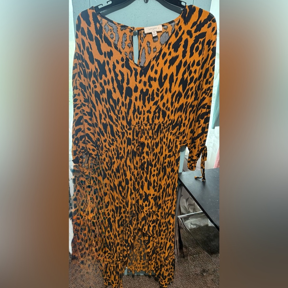 Umgee Animal Print Dress with Black & Brown Tones-XLG-EUC